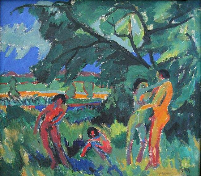 Ernst Ludwig Kirchner Naked Playing People Norge oil painting art